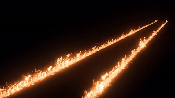 Fire Trail on Road. Trail of Fire. Burning Line. Fire Line. , Elements ...