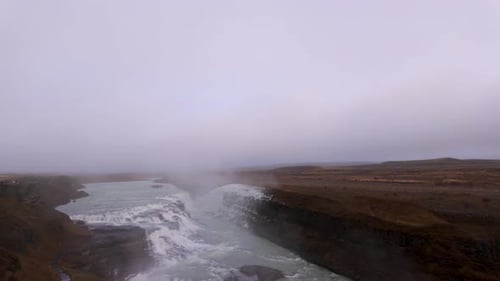 Gullfoss waterfall along the Golden Circle in Iceland in autumn