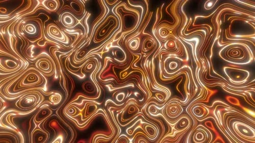 Abstract yellow orange waves of iridescent energy liquid