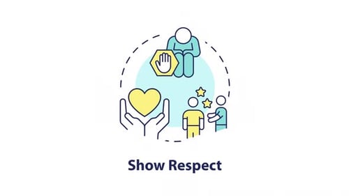 Animated Flat Design Icons for Showing Respect and Diversity