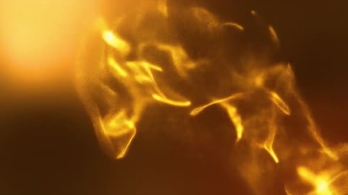 Shimmering Golden Fluid Particle Motion Background