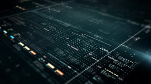 Écran HUD de simulation de matrice de données futuriste 01