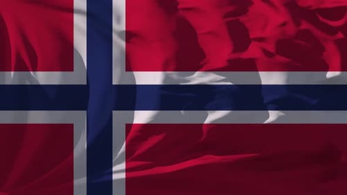 Waving Flag of Norway Seamless Loop