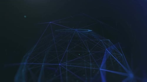 Abstrakter digitaler Globus aus leuchtenden Netzwerklinien