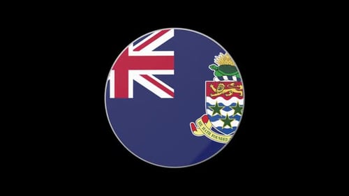 3D Cayman Islands Flag Spinning Emblem Animation