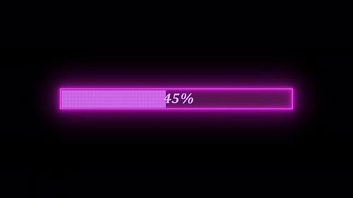 Pink Neon Waiting Loading Bar Animated
