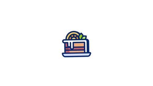 Animated Flat Design Cake Slice Reveal