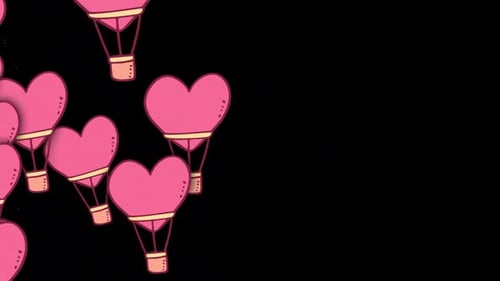 valentine's day transition balloon heart with alpha channel transparency