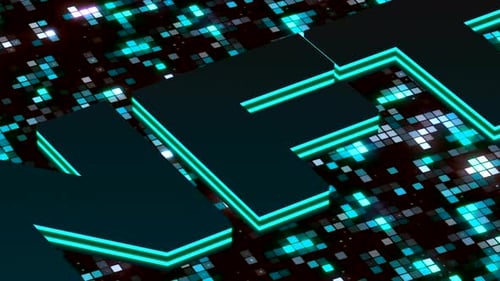 Futuristic Animated NFT Text with Glowing Digital Grid Background