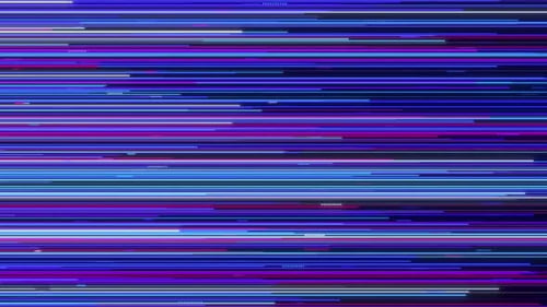 Abstract colorful background with bright neon rays and glowing lines. Movement of horizontal light