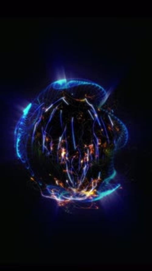 Futuristic Glowing Energy Sphere Loop Background Animation