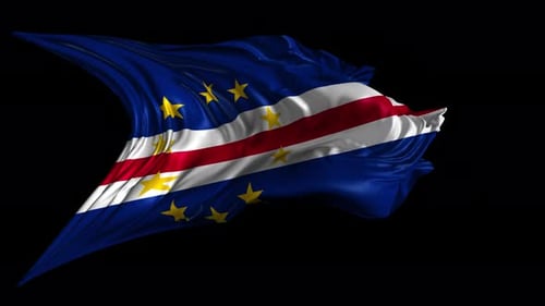 Waving Fabric Flag of Cape Verde Animation