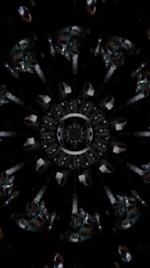 Dark Abstract Kaleidoscopic Pattern Loop