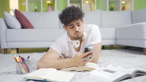 Depressed male student.