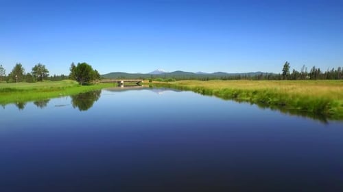 Oregon Mountains Drone View Downstream