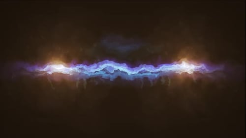 Energy Flame Sparkles and Burns with Bright Flashes and Smoke