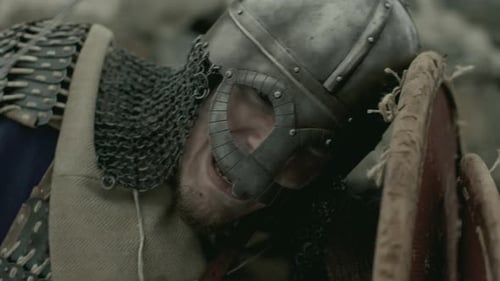 Medieval Warrior Fighting with Sword and Shield