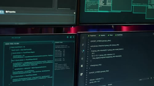 Hacking Malware Programming Script on Monitors in Underground Base