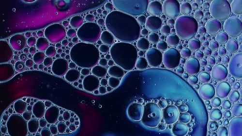 Abstract Bubbles in Shades of Purple and Blue