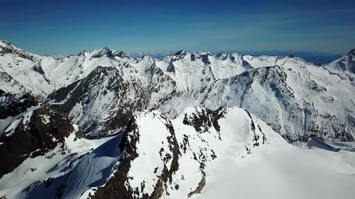 breathtaking view of some alps peaks in Saas Fee, switzerland.