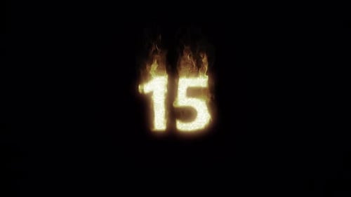 Fiery Number 15 Animation Countdown Element