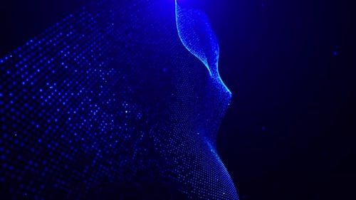 Blue Digital Technology Partikelwellenfluss