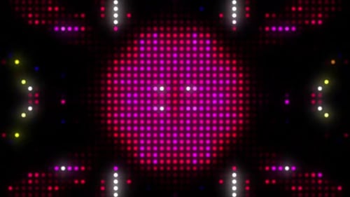 Vibrant Glowing LED Pixel Grid Motion Background