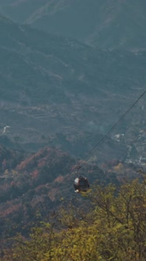 Aerial View of Cable Cars