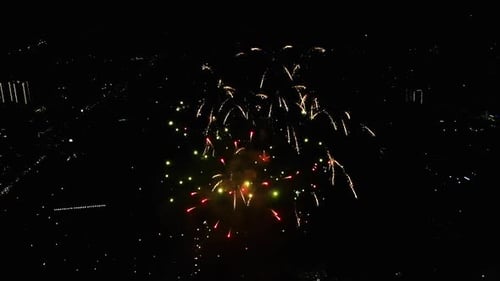 Aerial view of fireworks