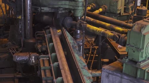Production of Steel Pipes the Process of Crimping and Forming Pipes Rotating Shafts on Production