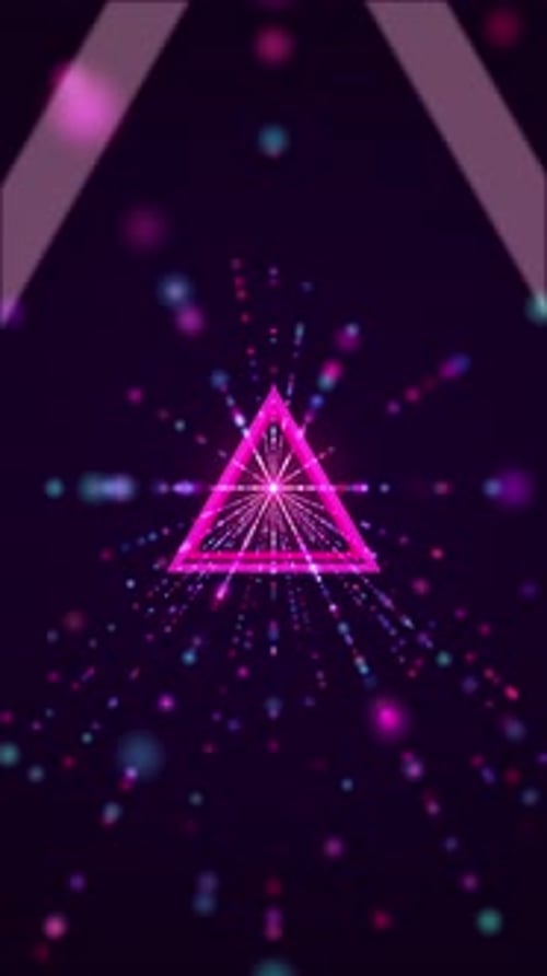 Boucle de tunnel à particules triangulaire rétro abstraite