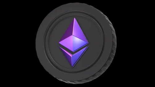 ethereum 3d Animation, Alpha Channel, Transparent Background