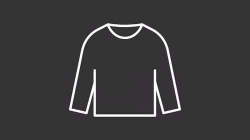 Line Draw Animation of Minimal Long Sleeve Shirt Icon