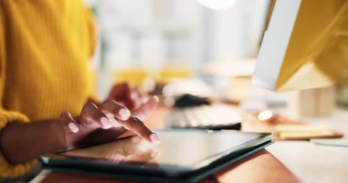 Close Up of Tablet Use in Office Setting