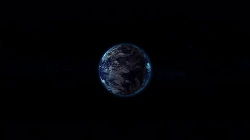 Realistic 3D Earth Rotation from Day to Night in Space
