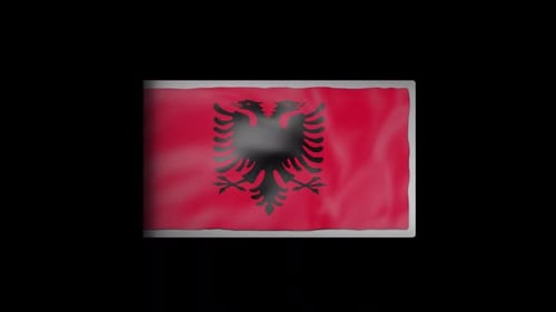 Realistic 3D Albania Flag Waving Animation