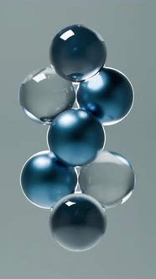 Rotierende Glaskugeln mit 3D-Schleife