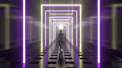Robot Neon Tunnel 02 Hd