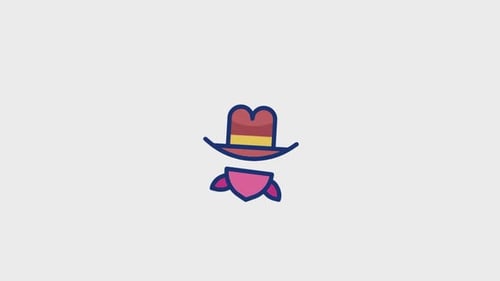 Animated Flat Design Cowboy Hat and Bandana Icon