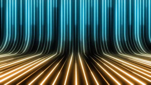 Dynamic Neon Glowing Lines Stage Background