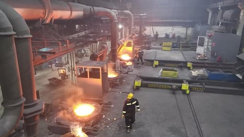 Melting Of Metal In Metallurgy Industrial Factory