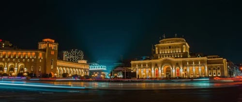 time lapse of traffic at Yerevan city