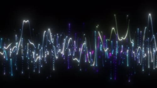 Abstract Digital Neon Audio Waves Background Animation