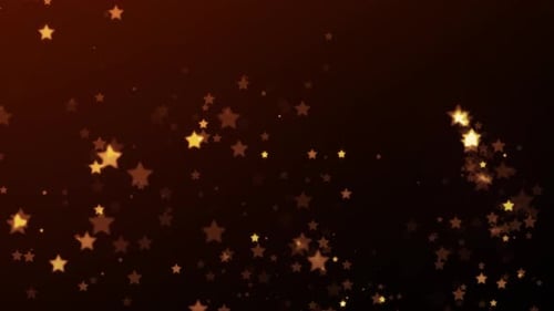 Golden glitter trail with glowing stars