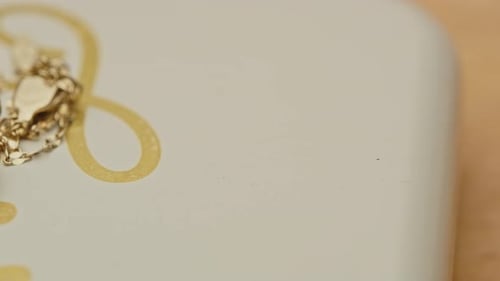 Gold Heart Necklace on Gold Design