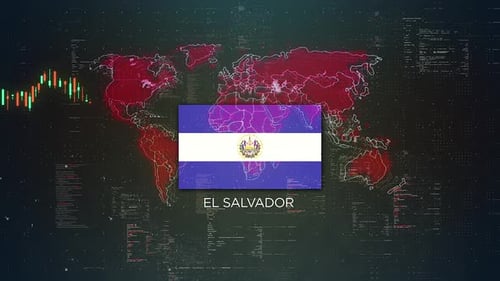 El Salvador Stock Market Chart Background With Flag