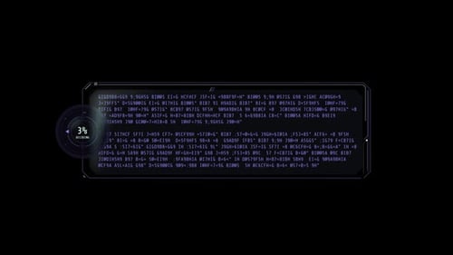 Ventana de decodificación de texto mediana con cargador de porcentajes