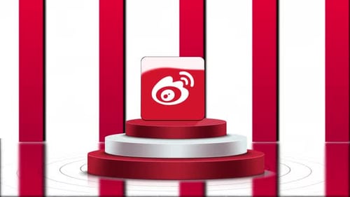 Weibo 3D Stand Logo Animation