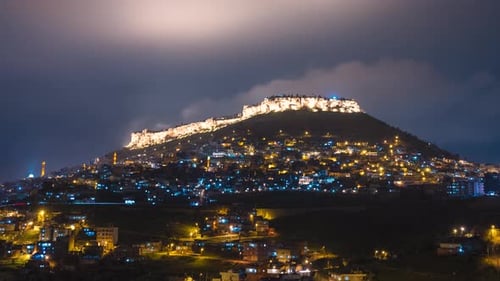 Mardin City Center Night Timelapse