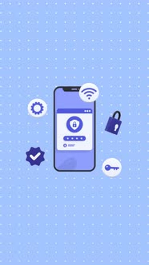 Animated Smartphone Login Security Concept